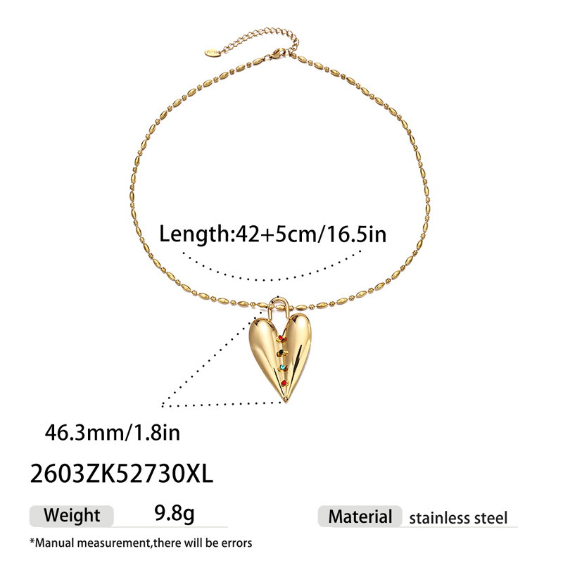 Tiana europa y americana cadena de clavícula de acero inoxidable temperamento simple nicho amor collar no desvanecerse ligero corazón de melocotón adornos para mujeres image 8