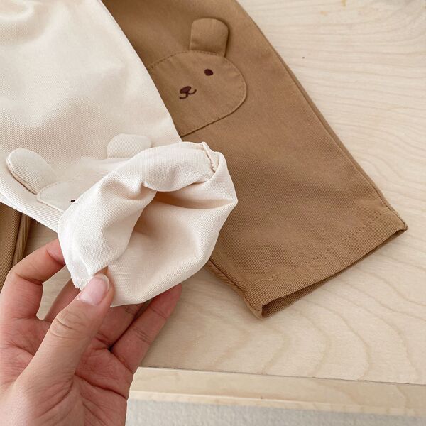 Children's demi-season three dimensional cute solid color trousers…