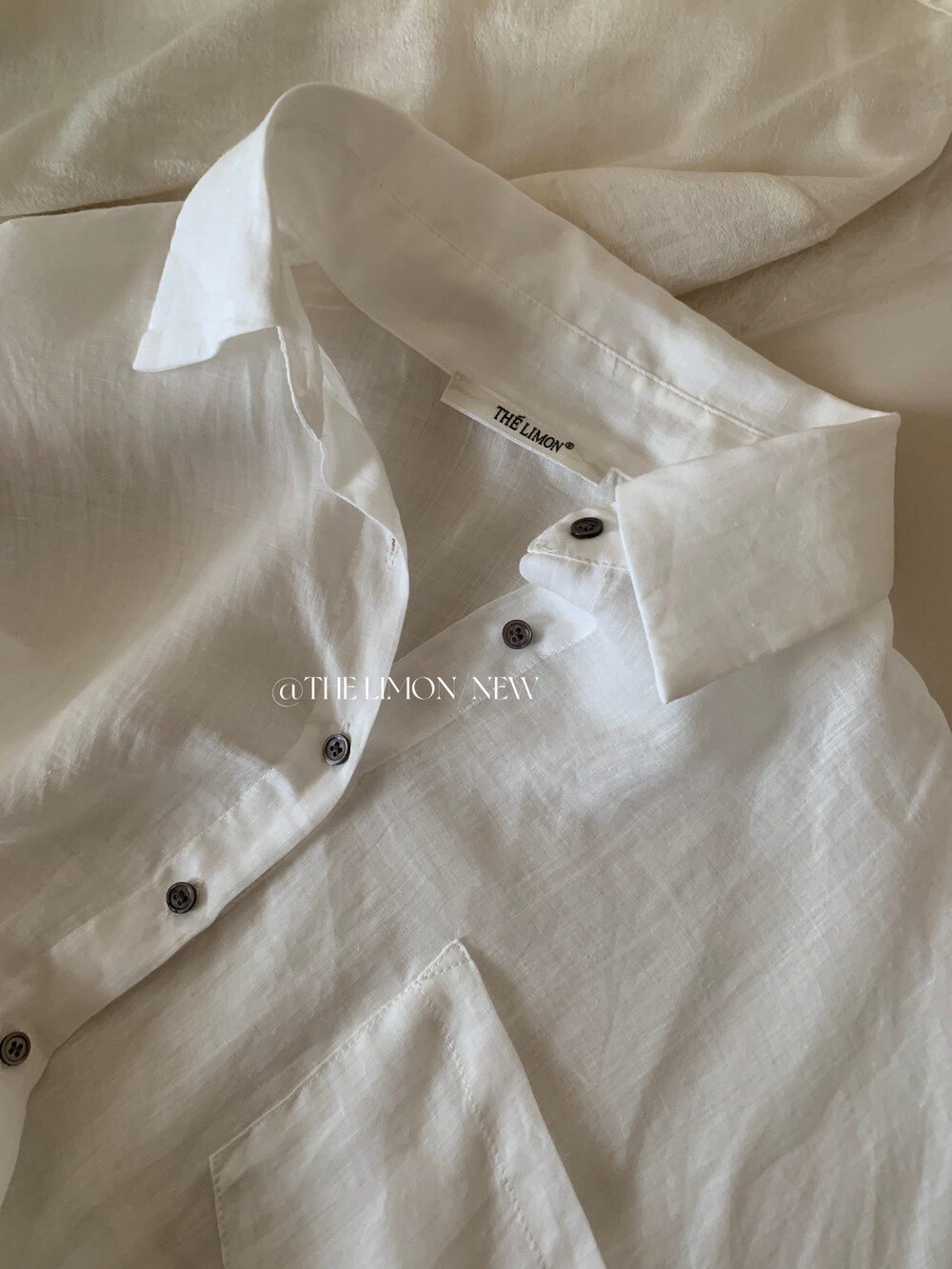 Áo sơ mi nữ linen tay dài cổ bẻ phong cách thư giãn — Xanh đen, xanh lam, Màu cà phê, màu hồng chi tiết 13