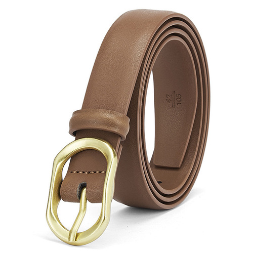 New belt women's genuine leather suit pants simple pin buckle versatile jeans women's belt cowhide decorative trouser belt women