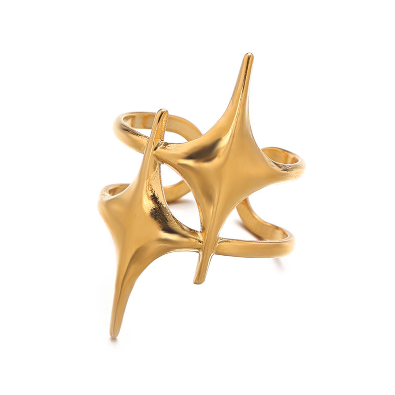TENA Europa y los Estados Unidos hojas transfronterizas estrellas de oro anillo geométrico nicho de diseño de moda lujosa joyas de mano al por mayor mujeres