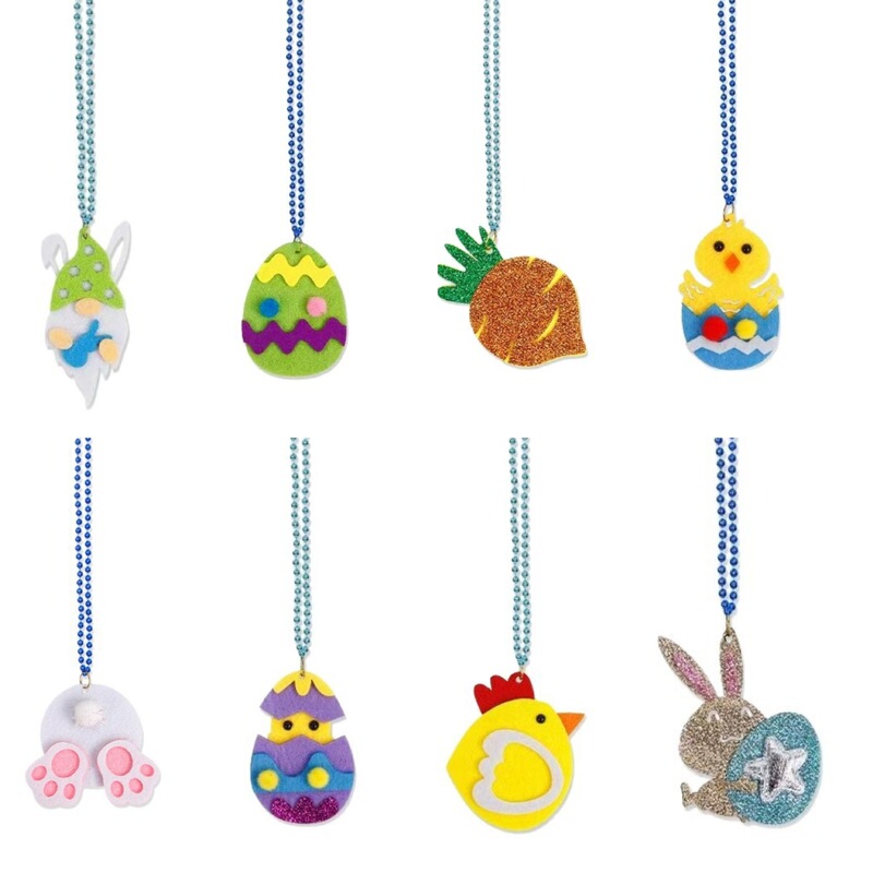 Cross-Border European and American Easter Necklace Cartoon Party Party Photo Props Decoration Dress up Chicken Rabbit Bead Chain
