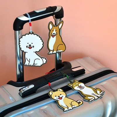 YOOUIOSYOOUIOSjamstudio the republic of korea Imported lovely Cartoon Dogs rubber travel Luggage tag