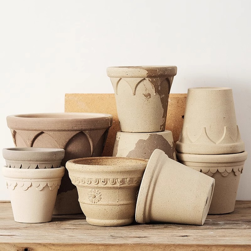 Yanzhi Pottery Flower Pot Orchid Succulent High-End Stoneware Creative Accessible Luxury Breathable Home Desktop Planting Pot