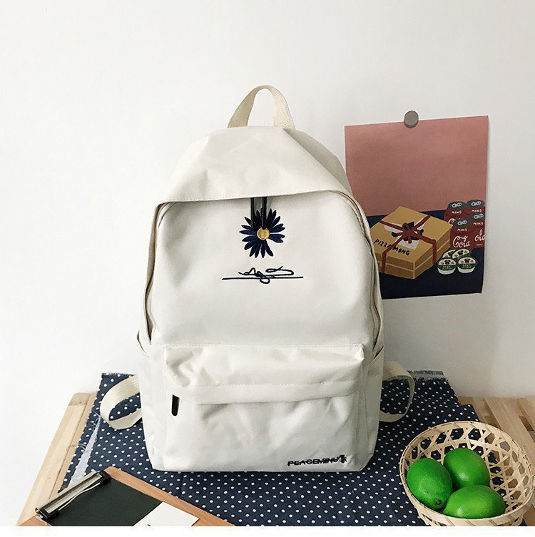 Crisantemo ins mochila estudiante femenina mochila de estilo coreano hembra fresca hembra de gran capacidad mochila de secundaria femenina