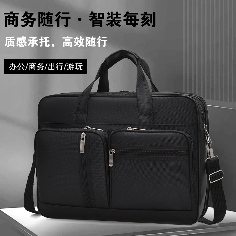 Factory Direct Sales Men's Cross-Body Bag Oxford Cloth Laptop Bag Horizontal Square Business Backpack Cross-Border Supply