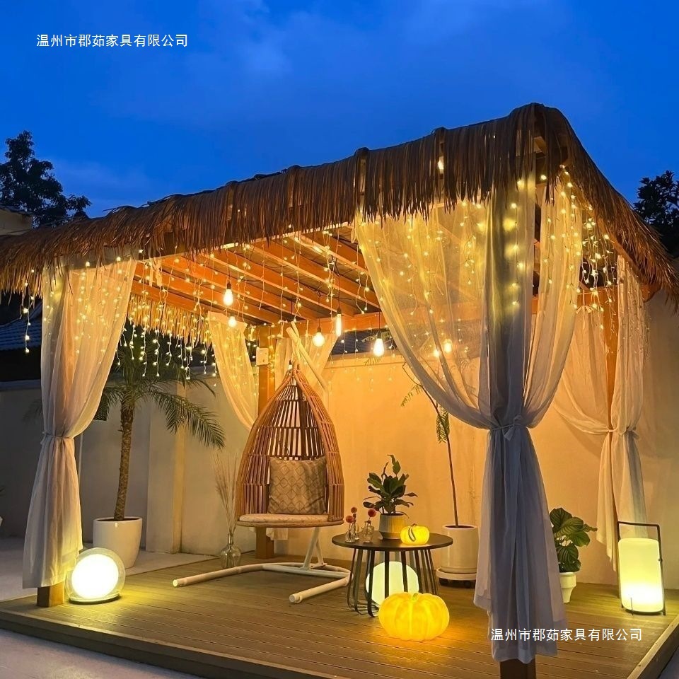 葡萄架防腐木户外碳化木庭院长廊室外简易木凉亭单边爬藤花架