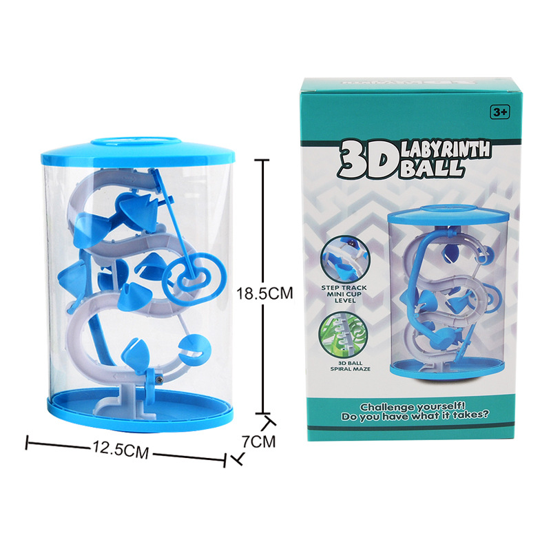 Bola de equilibrio qizhi para niños pista ovalada Laberinto de juguete 3D tridimensional entrada de mano infinito Laberinto