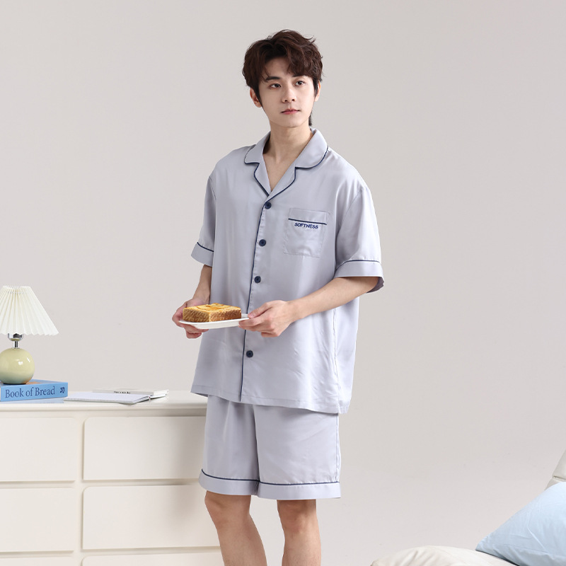 회색빛 블루 반팔 반바지 남성용 DKM3024 (안대 미포함)