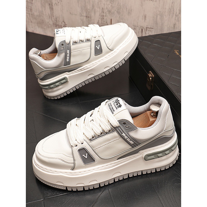 White Shoes Men's Shoes 2025 New Low-Top Shoes Thick-Soled Height-Increasing Men's Sneakers Korean Style Trendy Sports and Casual Shoes