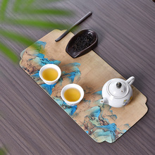 干泡茶席防水布垫子干泡茶台手绘茶铺布茶杯垫禅意茶壶布艺