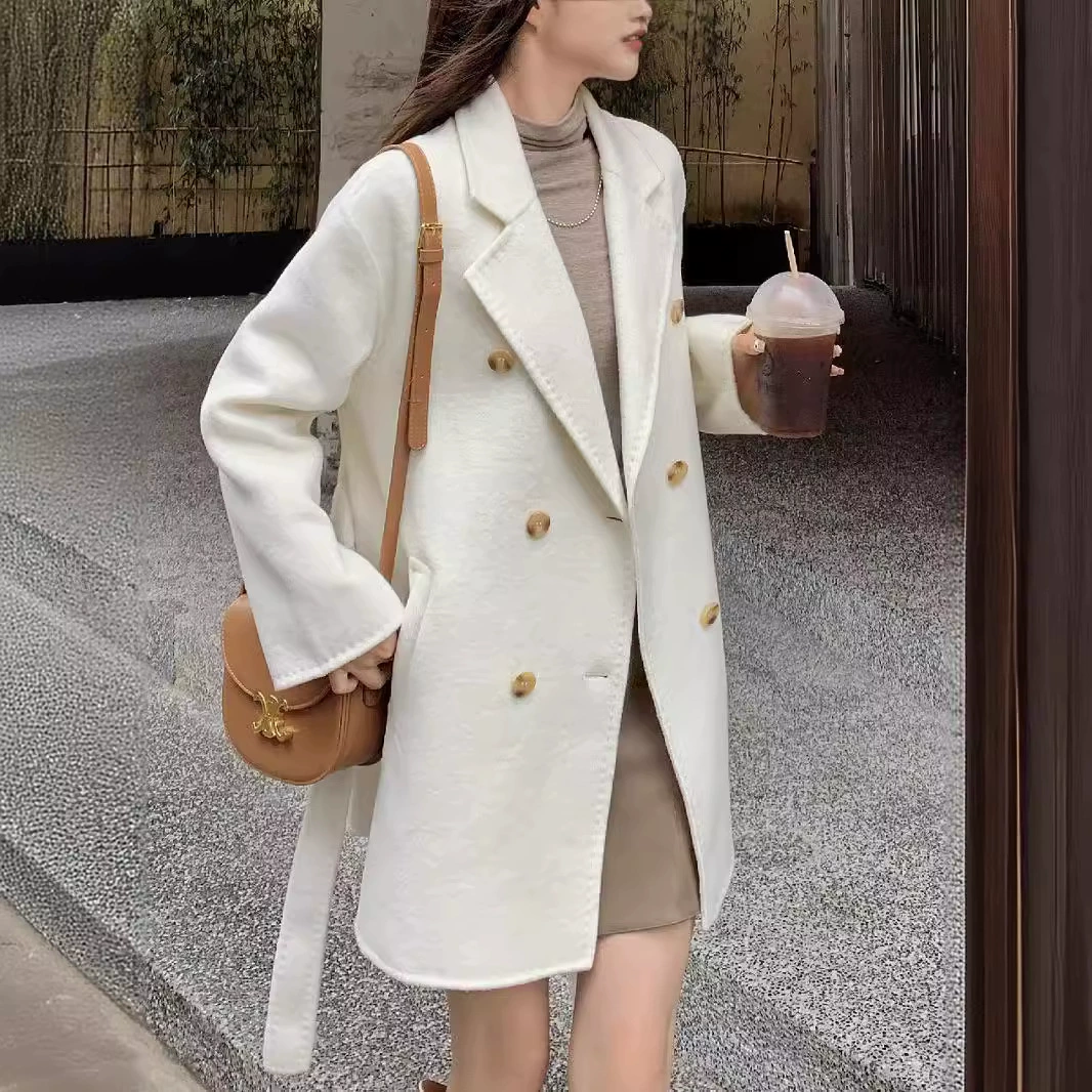 Антисезонное осеннее и зимнее двухстороннее кашемировое пальто