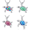 Cross -border accessories popular jewelry OPAL protein stone Opal Australia's treasured turtle turtle necklace pendant silver jewelry