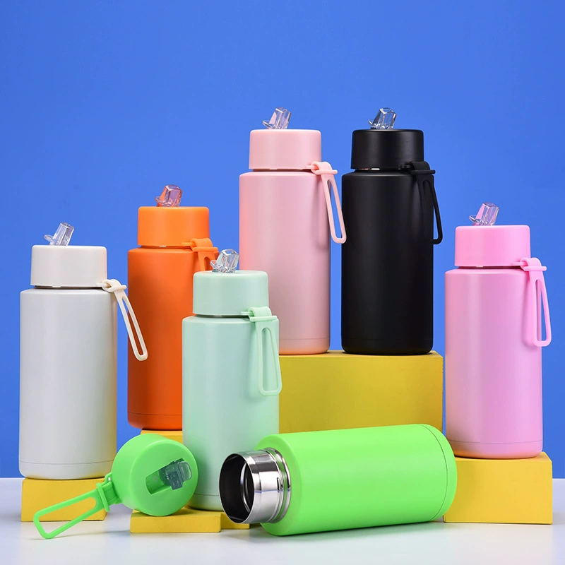 ( торговля), вместительная стеклянная банка, многоразовая спортивная бутылка из нержавеющей стали, американский стиль