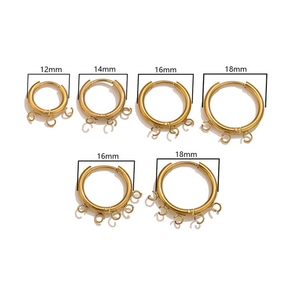 golden design earrings stainless steel