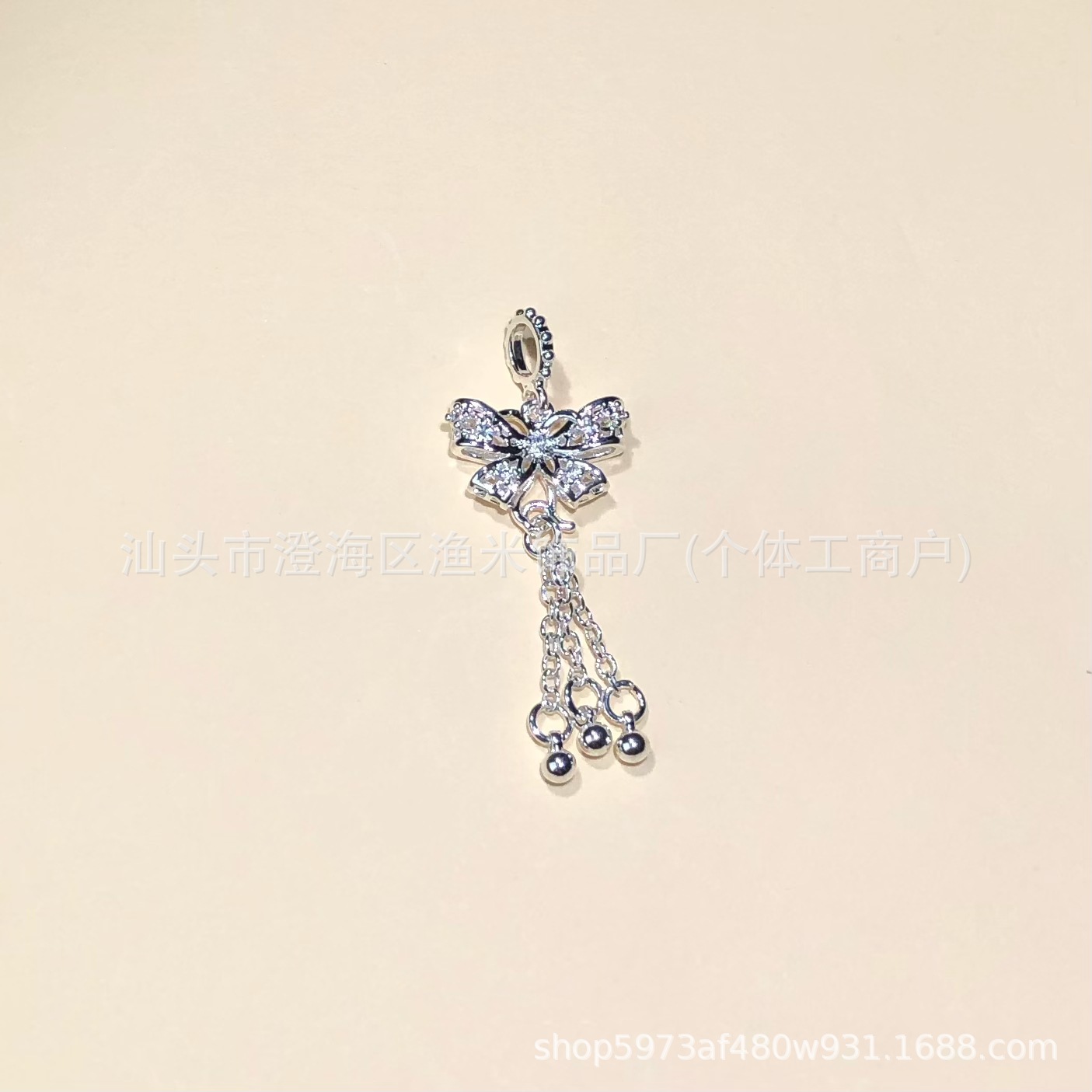 14K Gold-Filled Micro-Paved Zircon Butterfly Tassel Bead Crystal Bracelet Necklace DIY Handmade Accessories Pendant