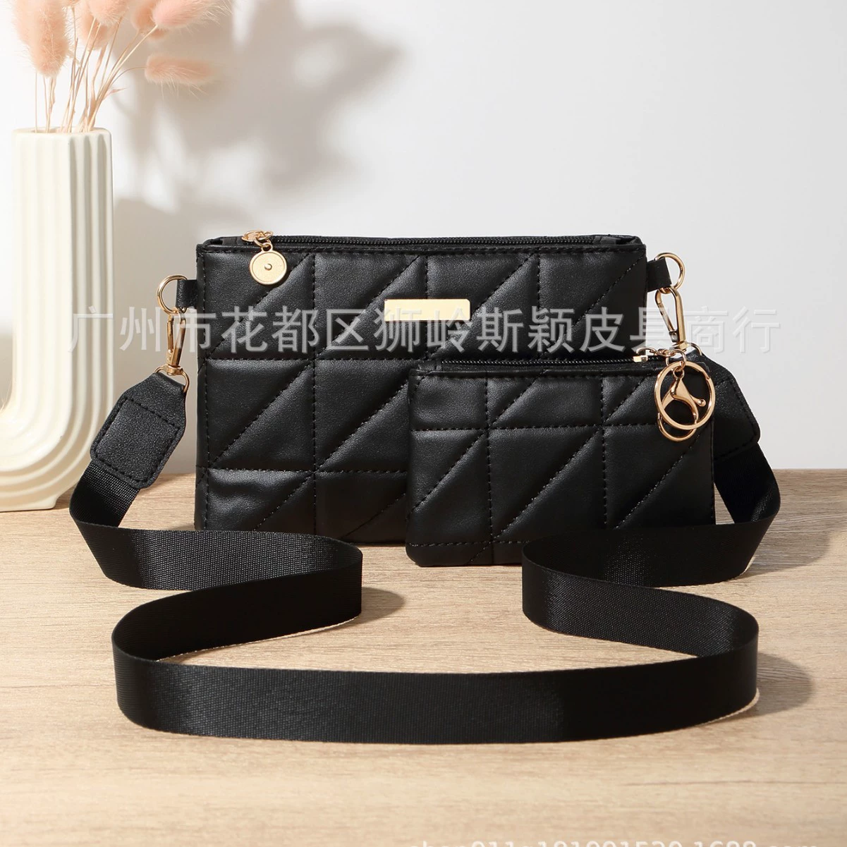 Новые модные сумки, новая женская сумка из двух частей, универсальная сумка через плечо, многофункциональная сумка через плечо с вышивкой и небольшим кошельком