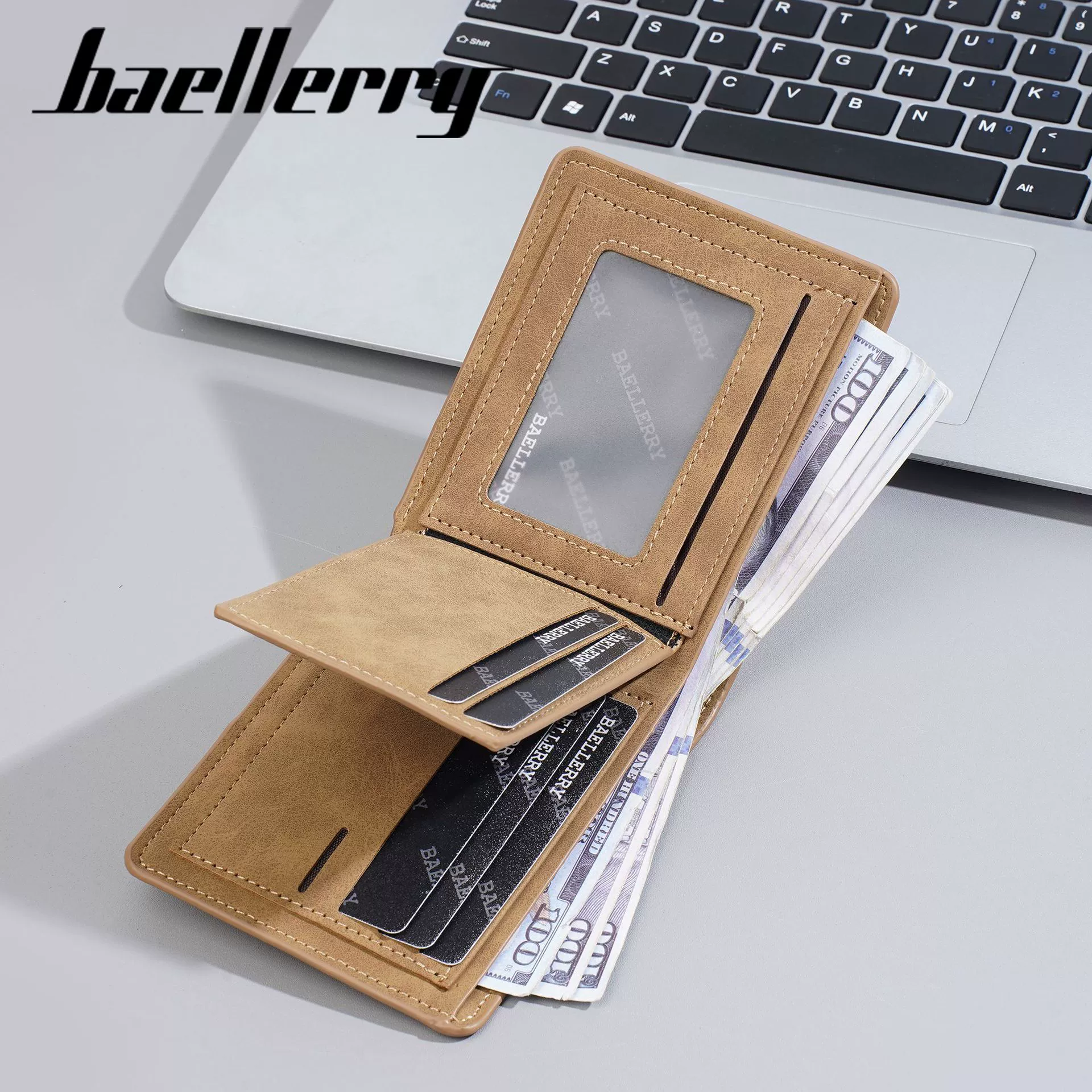 Short retro thin wallet, European style, high-quality style