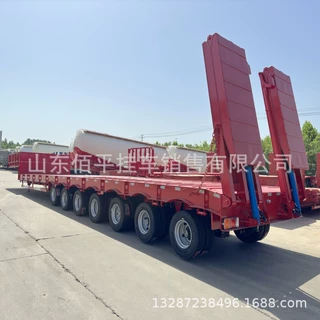 出售全挂车 出口半挂车 多轴钩机板半挂车 低地板挂车