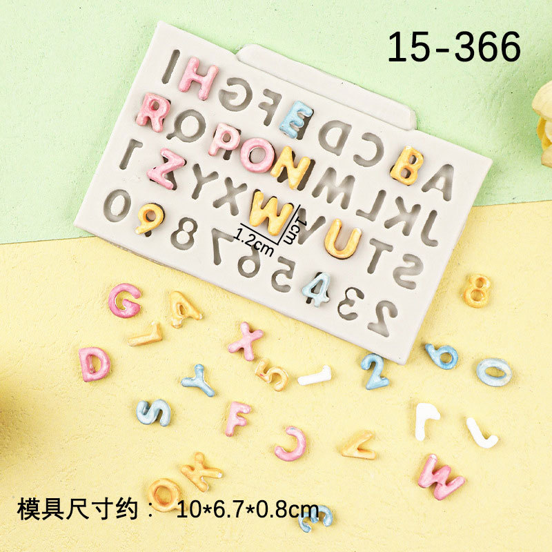 DIY mayúscula número fondant molde de silicona pastel de chocolate ultra-ligero arcilla epoxi molde