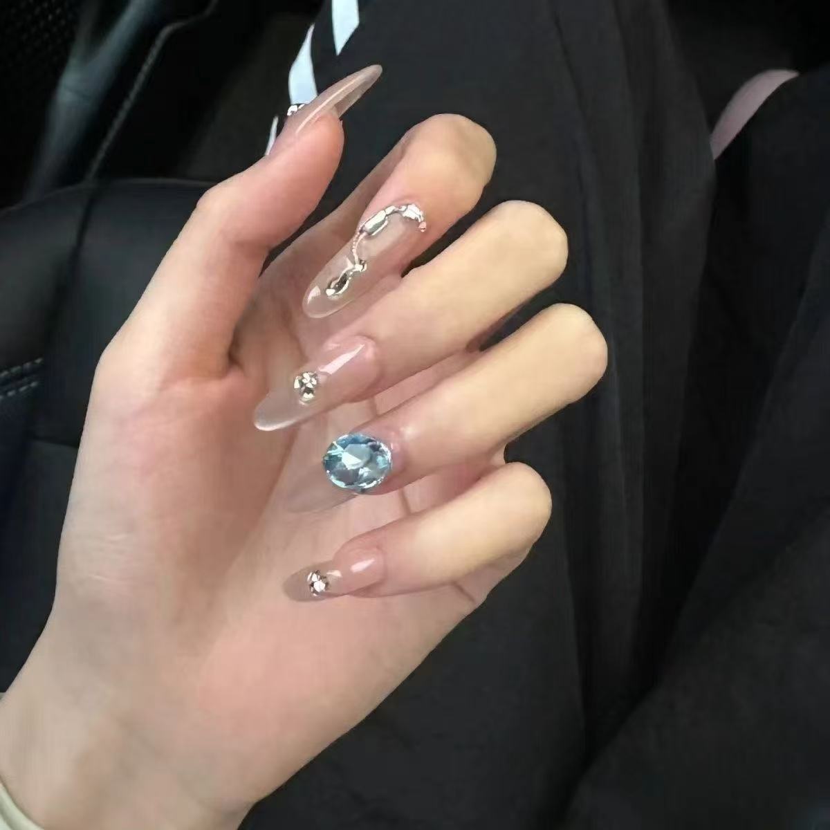 [Gato azul] Pura ropa hecha a mano, ojos de gato, temperamento de ojo de gato, estilo puro, uñas de fototerapia, hielo gradual, uñas postizas desnudas