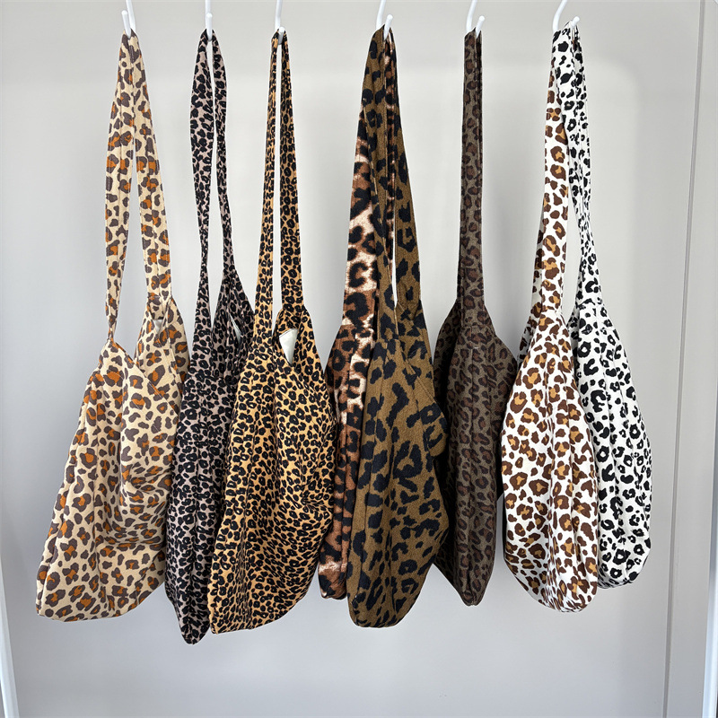 Women's Classic Style Streetwear Printing Flower Leopard Corduroy Shopping Bags display picture 8