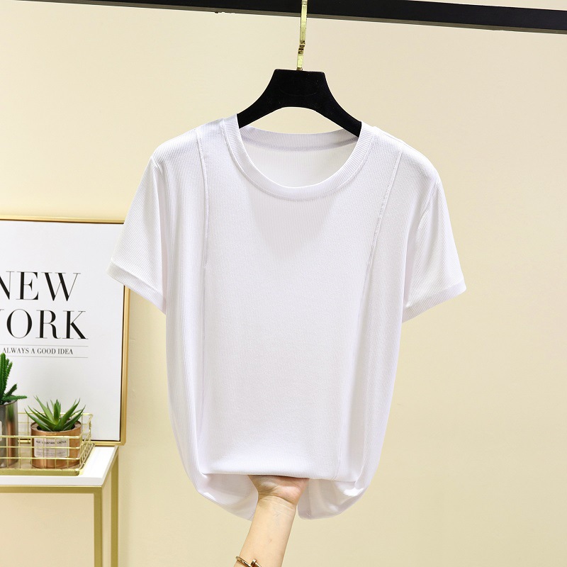 Women's Clothing Threaded Modal Short Sleeve T Shirt Thin Round Neck Underwear Bottoming Shirt Large Size Loose Half Sleeve T Shirt Top_ecoleips.com