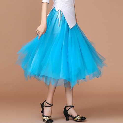 Square Dance Skirt Dancing Costume Dance Skirt Long Dress Sheer Skirt Dance Wear Women Summer Casual Skirt
