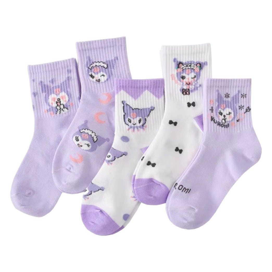 Весенне-летние новые детские носки для мальчиков и девочек, детские носки для средних и больших детей, Мультяшные милые студенческие носки до середины икры