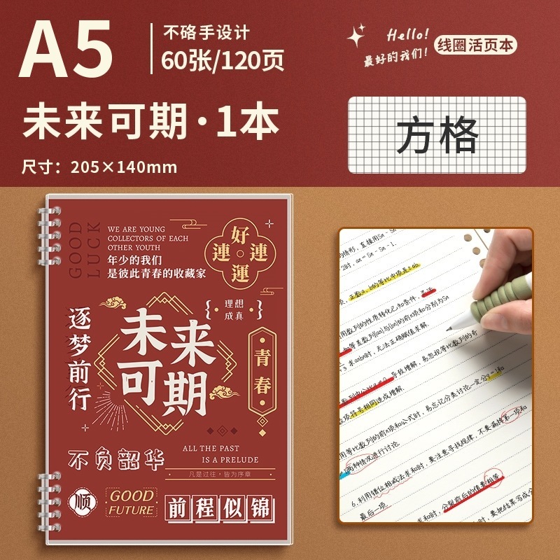 手に優しいルーズリーフノート 大学院受験 英語取り外し可能メモ用紙 間違い問題帳 コイルノート 中学生|undefined