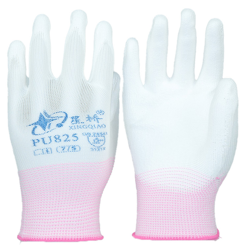 Xingyu Xingqiao damas flor PU831 palma resbaladiza resistente al desgaste transpirable impregnación de goma guantes de protección laboral cómodos