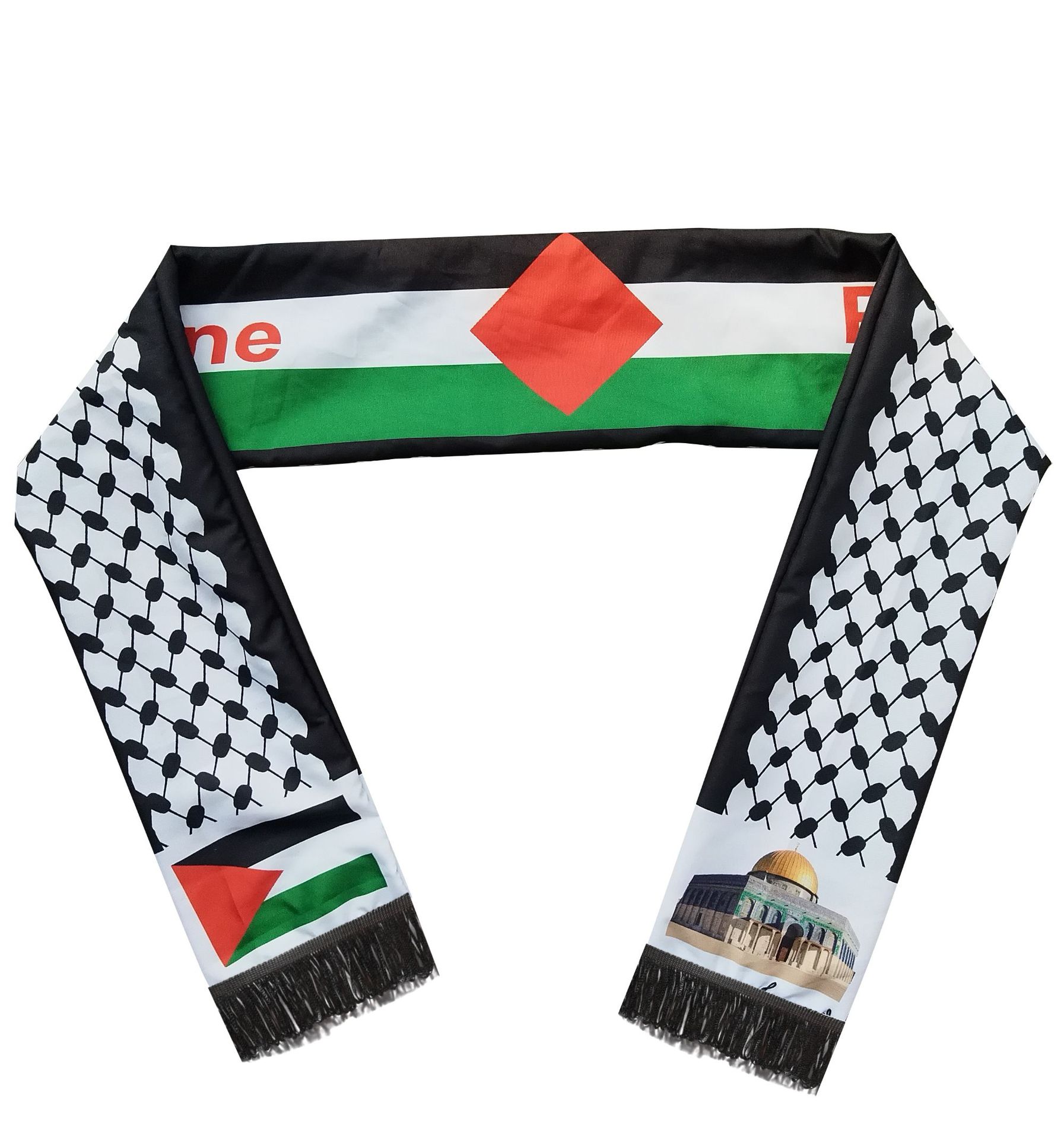 Transfronteriza en stock poliéster bufanda Palestina bandera palestina bufanda