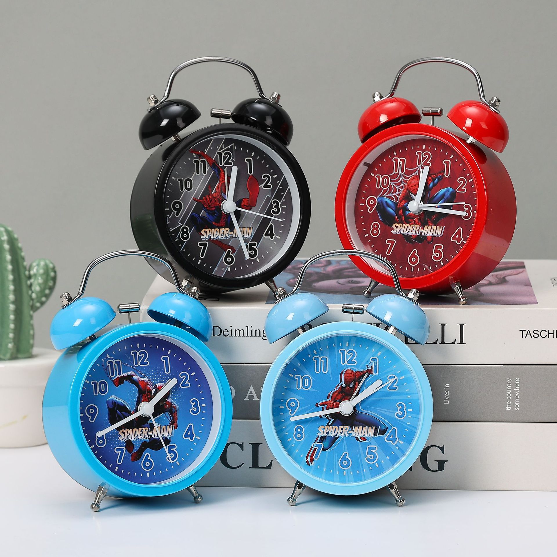 Despertador retro ruidoso con luz nocturna para dormitorio, reloj decorativo silencioso, regalo creativo para estudiantes