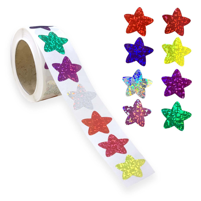 2026 New Model Durable Self-Adhesive Star Heart Round Colorful Non-Drying Adhesive Sealing Stickers Motivational Stickers
