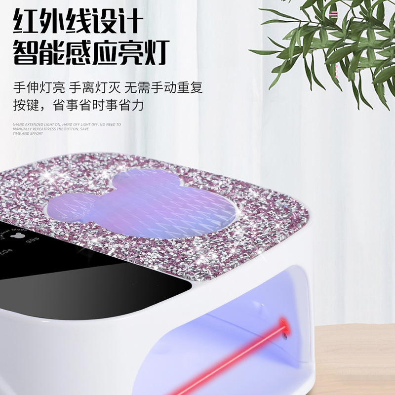 Lámpara de manicura recargable S80 36led lámpara de secado rápido lámpara de respiración de dibujos animados de diamante máquina de fototerapia de almacenamiento de energía portátil