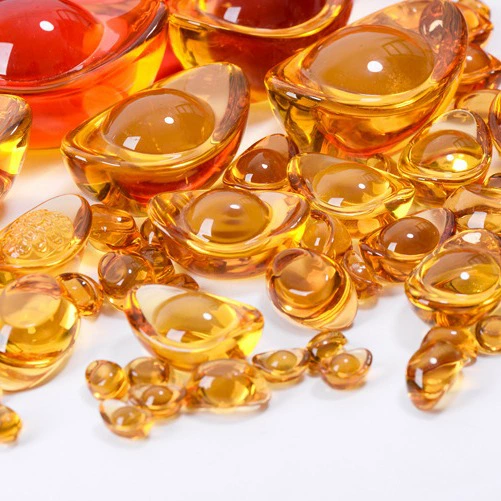 Wholesale crystal ingots, citrine gold ingots big and small gold ingots home decorations glass ingots handicrafts