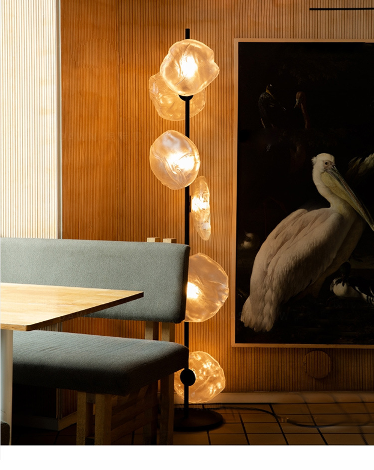 意大利设计师轻奢客厅沙发落地灯别墅云朵北欧代手工玻璃创意台灯详情1