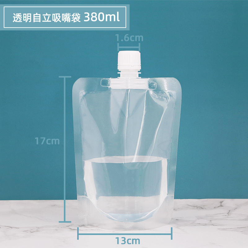 Bolsa de aspiración transparente autoportante jugo de fruta de grado alimenticio leche de soja bolsa de embalaje líquido bolsa de agua bolsa de concierto bolsa de embalaje para llevar