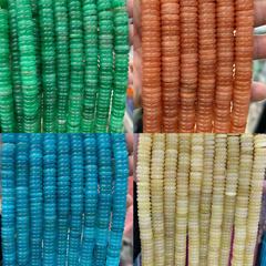 4*12mm算盤珠服裝配件扭扣白玉染色 DIY半成品飾品配件批發