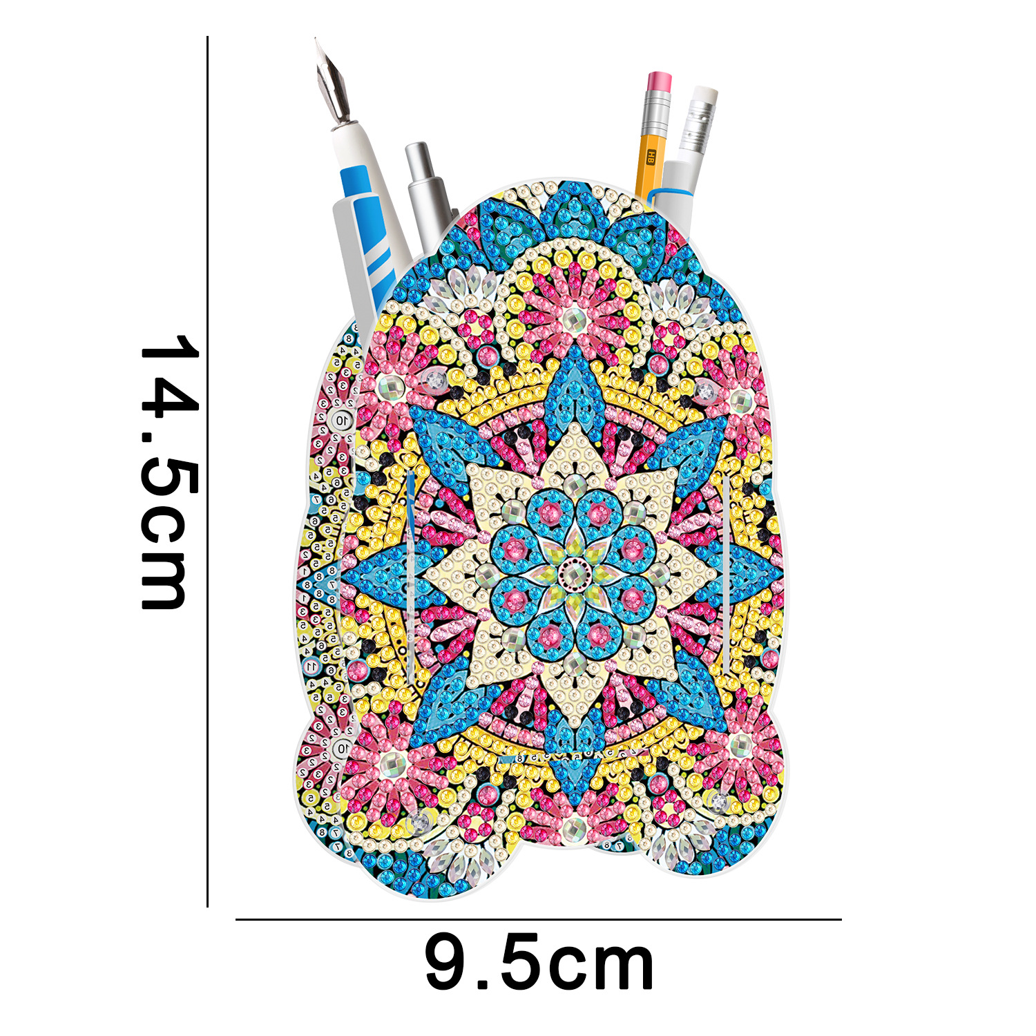 Accesorios para pintura de diamantes, soporte para bolígrafos DIY, estuche de PVC con diamantes de imitación de doble cara con diseño de animales, decoración de escritorio, disponible para distribución al por mayor.