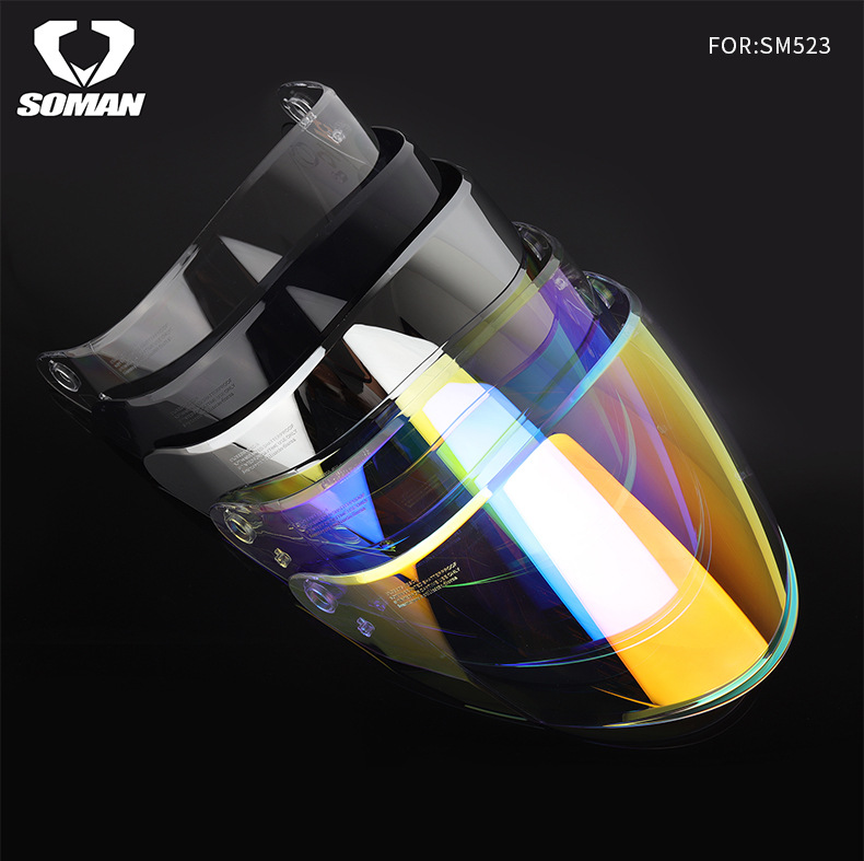 Soman Motorcycle Helmet Lens Adapts to Sm523 Model Helmet Hd Windproof Helmet Accessories