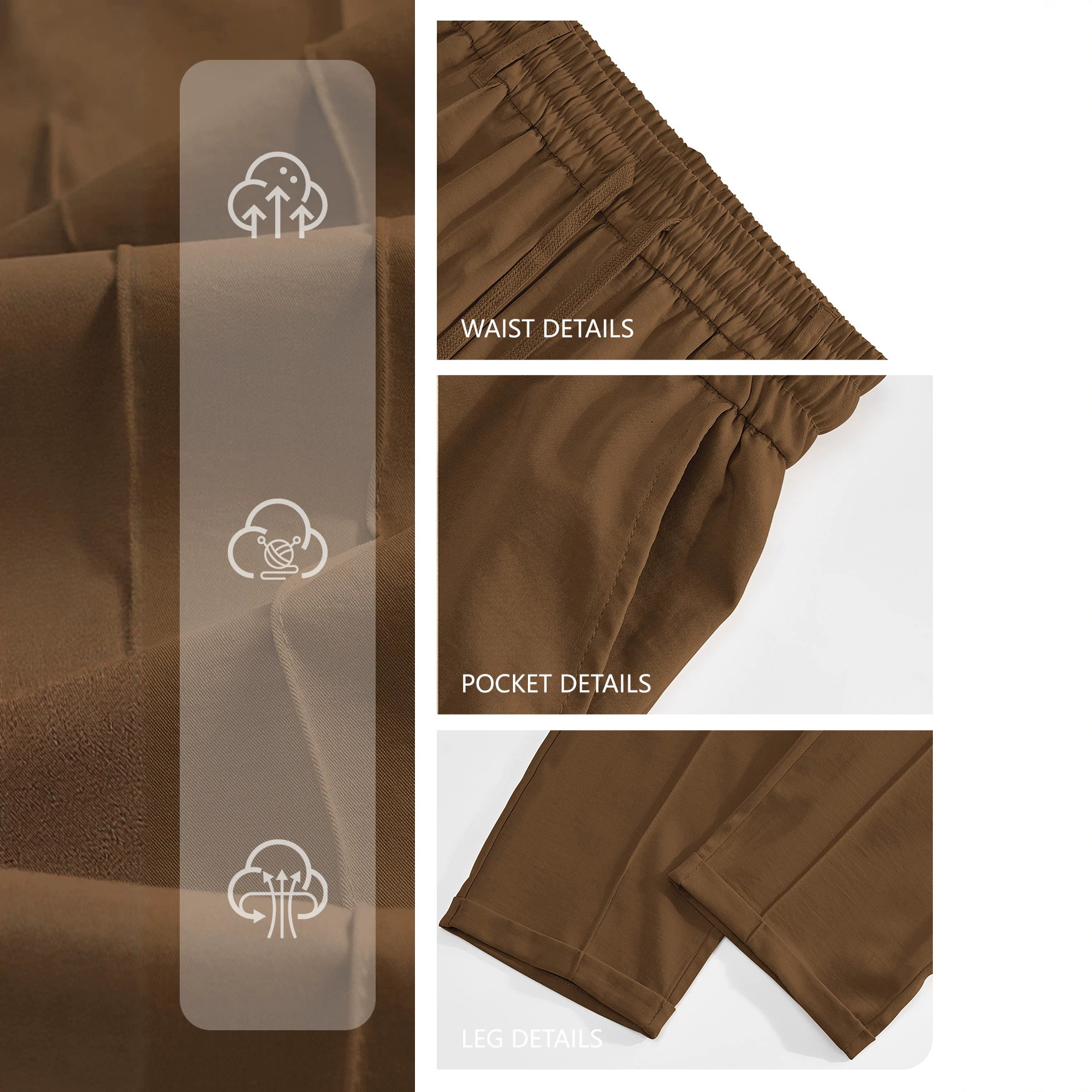 Europa y Estados Unidos ropa de hombre transfronteriza de verano suelta transpirable cintura alta correa de algodón twill tela de tejido americano pantalones casuales