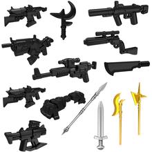 兼容小颗粒人仔玩具德美苏英士兵军事武器配件头盔枪积木拼装玩具