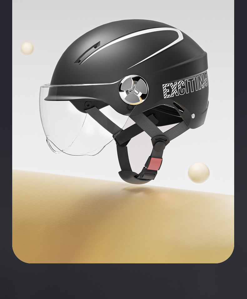 New National Standard Large Electric Vehicle Helmet Men's All-Season Safety Helmet Battery Motorcycle Large Size Half Helmet Summer Helmet Women's