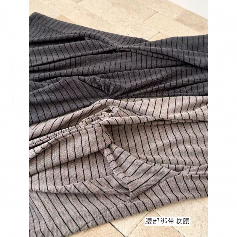 塞纳复古条纹设计感绑带背心+长袖开衫外套两件套女气质显瘦上衣|undefined