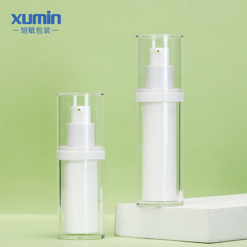 Botella de vacío con revestimiento reemplazable Xumin de 15 ml, botella transparente para rellenar crema para ojos, botella esmerilada de 30 ml para loción o esencia, ecológica