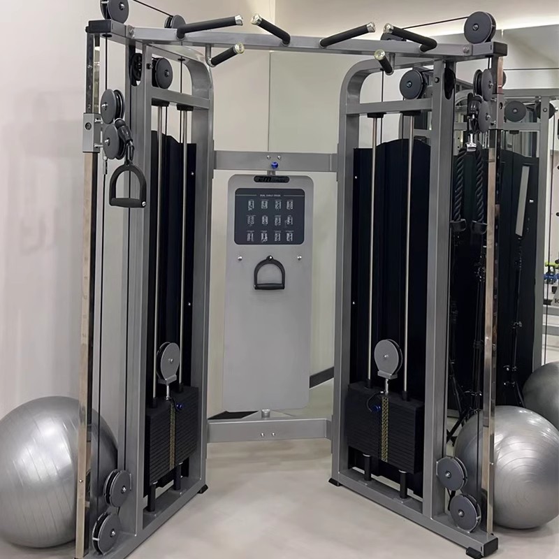 Entrenador integral de pórtico de pájaros comerciales con pinza cruzada de pecho de doble brazo, equipo de gimnasio de cuclillas multifuncional