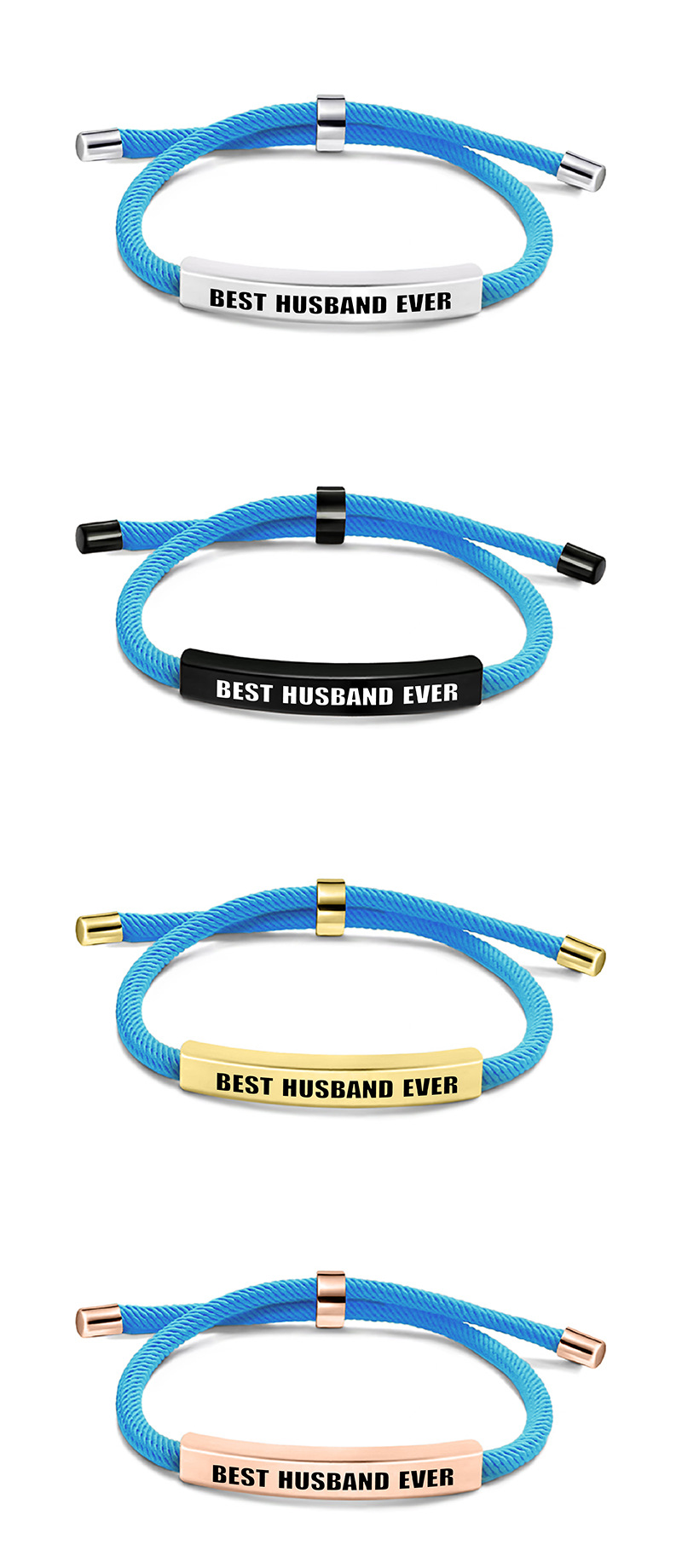 Plating Design Simple Style Letter 201 Stainless Steel Rope Woven Chain String Bracelets Wholesale