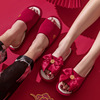 Festive red high elite slippers for beloved for bride