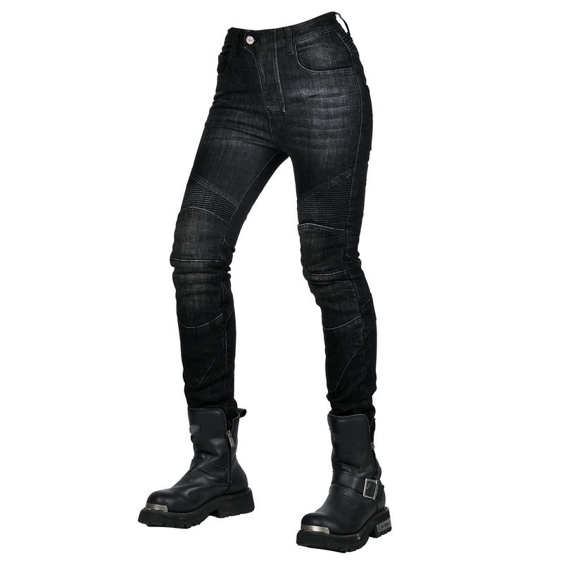 LOONG BIKER motocicleta jeans de las mujeres retro angustiado casual motocicleta montar pantalones de las mujeres Caballero anti-caída Pantalones
